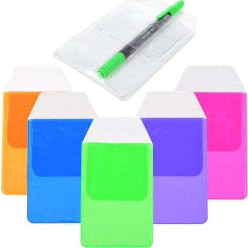 Assorted Colors Pocket Protector for Pen Leaks (Blue#light green#Hot pink#Purple#Orange#Clear)