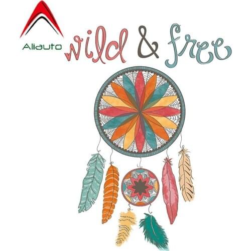 Aliauto Creative Motorcycle Car Stickerwild and Free Dream Catcher Accessories Personality Sunscreen Decal PVC,14cm*10cm