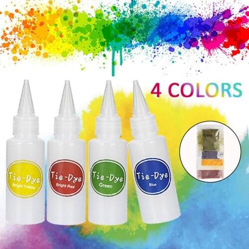 4 Colors Tie Dye Kit Non-toxic DIY Garment Graffiti Fabric Textile Paint DIY Children Paint Set Multicolor Tie-Dye Pigment