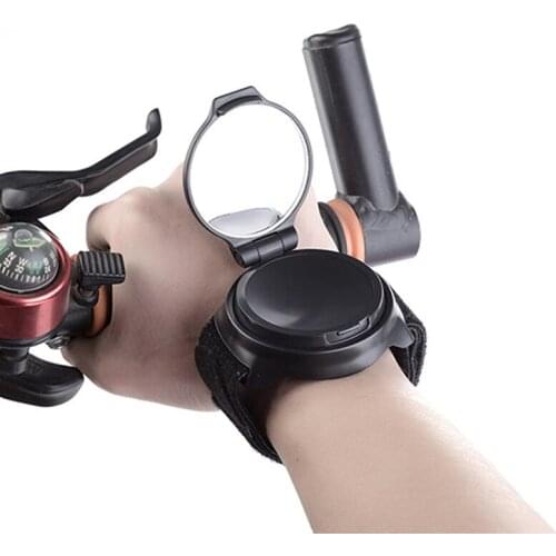 Bike Bicycle Rear View Mirrors Kit Wrist Rearview Convex Mirror 360 Degree Rotate with Wrist Band Cycling Safety Accessories