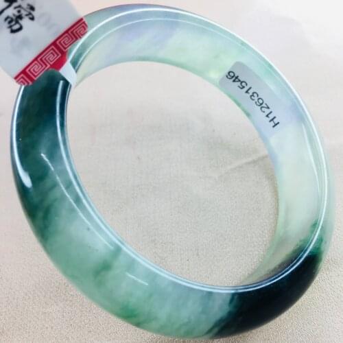 Pulsera de jadeita Natural pura joyería Zheru fondo de hielo Natural dos colores 54-62mm pulsera de princesa femenina rega