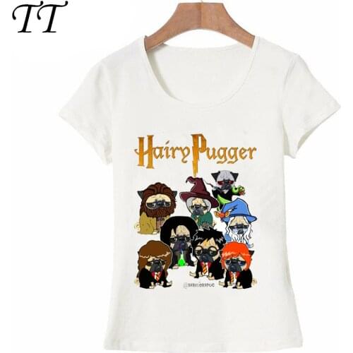 Newest summer fashion womens short sleeve Hairy Pugger T-Shirt pug design shirts casual Tops hipster girl Tee