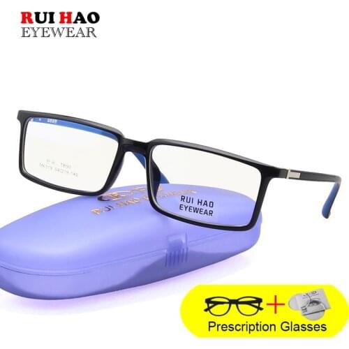 Customize Prescription Eyeglasses Men TR90 Glasses Fill Resin Lenses Rui Hao Eyewear Rectangle Spectacles Frame Women M6319