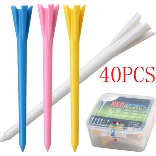 NEW 40PCS/Box Golf golf tee Plastic 85mm Unbreakable Plastic Golf Tees Durable Stable Tees Golf Ball Holder
