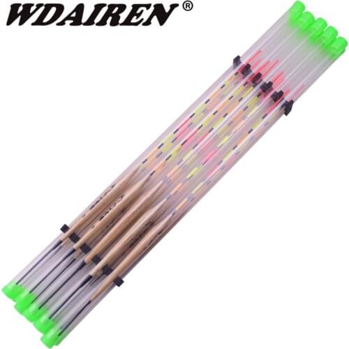 10Pcs/lot Fishing Floats Balsa Flotteur Peche Shallow Water & Ice Floating Bobbers Wooden Float For Fishing Accessories Tackle