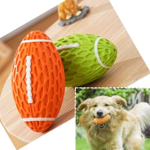 Durable Dogs Toys Balls Egg for Aggressive Chewers Jolly Rugby Squeaky Outdoor Interactive Bite Resistant Rubber Footable