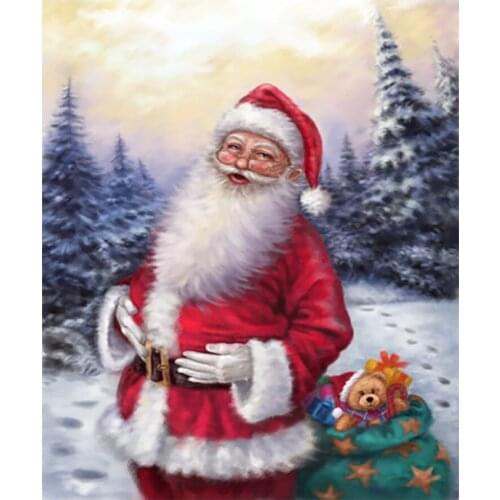 Christmas Santa Claus Diamond Painting Cross Stitch Portrait Full Round New DIY 5D Home Decorative Mosaic Embroidery