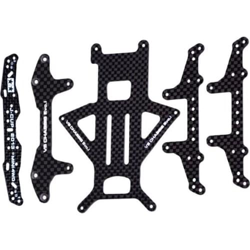 VS EVO Chassis 1.5mm Carbon Fiber VS Chassis EVO.1 94734 for Tamiya Mini 4WD Racing Car Model Black/White Spare Parts