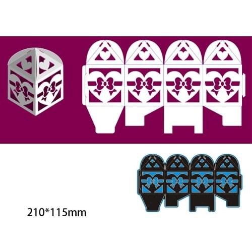 21*11.5cm box with a bow-knot cutout Metal Cutting Dies and Stamps Stencil for DIY Scrapbooking Photo Album Embossing Paper Card