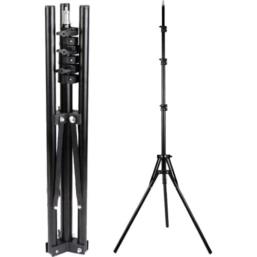 Photo Studio LED Ring Light Stand Folding Bracket 50-200cm with 1/4 Screw Head Portable Tripod for Softbox Phone Photo Lamp