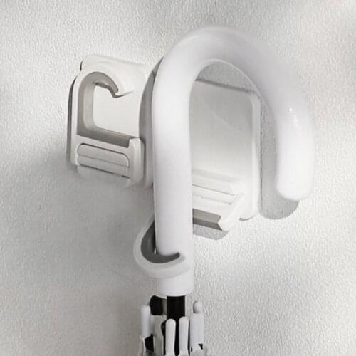 Drill-free Mop Rack Organizer Wall Mount Pouch Free Organize Holder Self-adhesive Rack Household Bathroom Kitchen Supply H88F