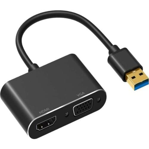 USB 3.0 to HDMI VGA Adapter HD 4K Converter Cable for OS Windows 7/8/10