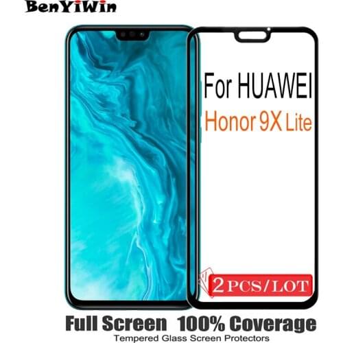2PCS Original Full Cover Tempered Glass For Huawei Honor 9X Lite 9H On Scratch Proof Protective Case Film For Honor9x Lite Glass