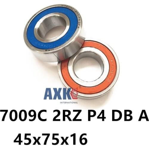 Speed Spindle Bearings Contact KOYO NSK 1 Pair 45x75x32 Angular AXK Steel Ra 0.05 Inc ABEC-7 Ask 7009 7009C 2RZ P4 DB A