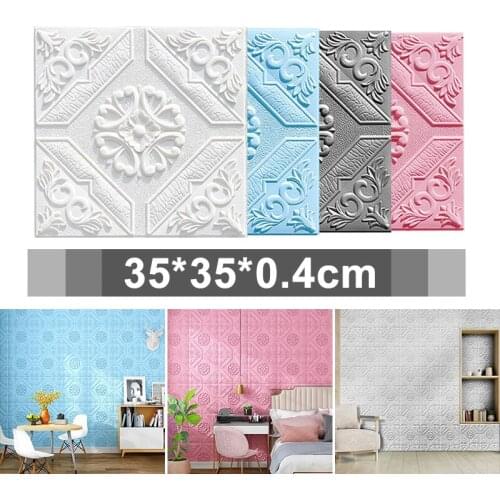 10pcs/set 3D Wall DIY Stickers Self-Adhesive Tile Waterproof Foam Panel Living Room TV Background Wallpaper DIY Home Decoration