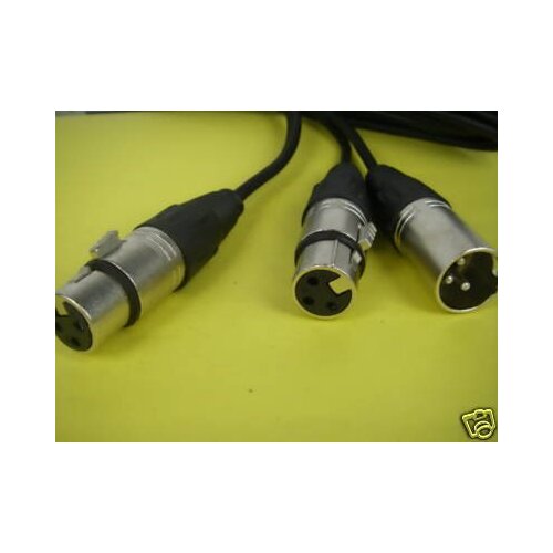 2 XLR Female to XLR Male+XLR Female Connector Cable KJK