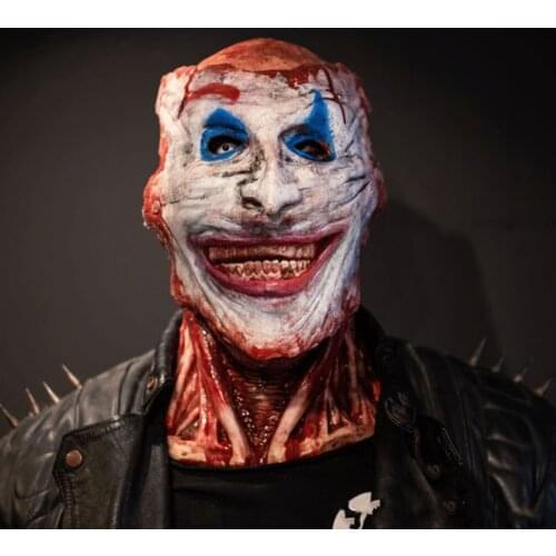 2021 Red White emulsion Bloody Horror Scary Skull Head Masks Halloween Double-layer Ripped Mask Scary carnival halloween Horror