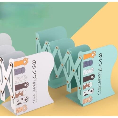 2021 Retractable Bookends for Shelves Book Support Stand Adjustable Bookshelf Cartoon Colorful Desk Organizer Office Accessories