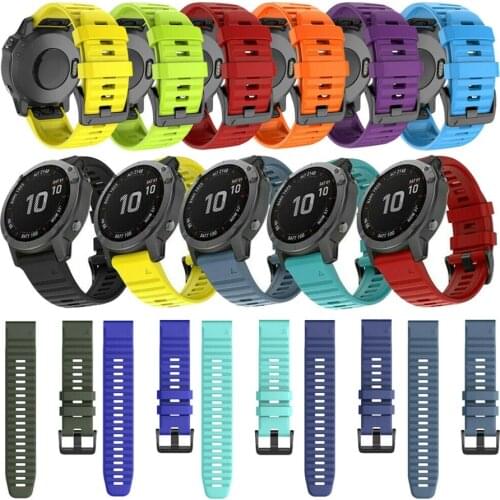22MM 26MM Silicone Quick Release Watchband Strap for Garmin Fenix 6X Pro Watch Easyfit Wrist Band Strap For Fenix 5X Plus Watch