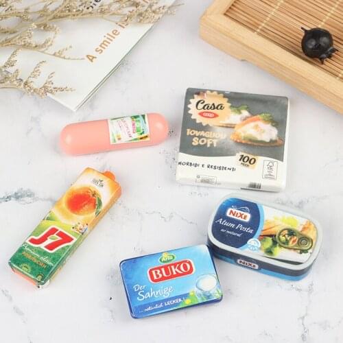 4pcs Dollhouse Miniature Supermarket Food 1/6 Scale Dollhouse Daily Necessities for Play Kitchen Decor Toys