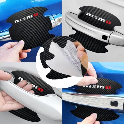 4pcs Car Decor Sticker Auto Door Handle Protection Film for Nissan Nismo Juke Note Navara Leaf Qashqai Xtrail Auto Accessories