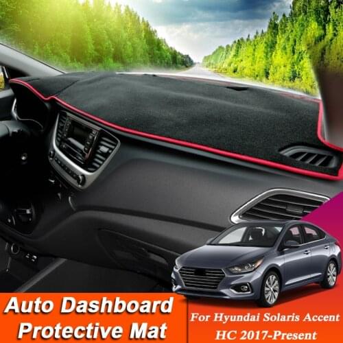 Car Styling For Hyundai Solaris Accent HC 2017-PresentLHD&RHD Dashboard Mat Protective Interior Anti-Pad Shade Cushion Accessory