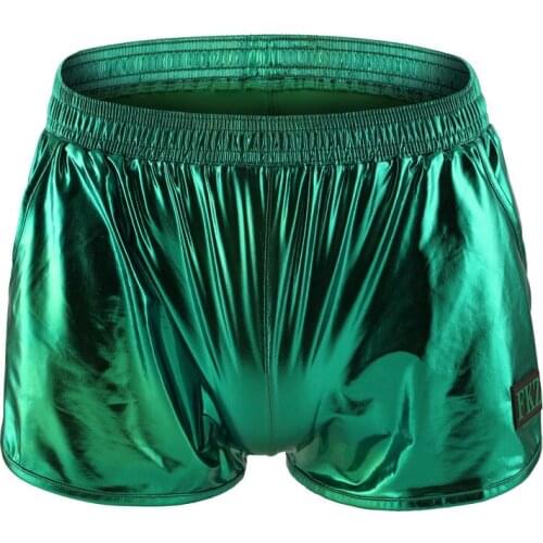 Boxers Underwear Nylon Sexy Men PU Faux Leather Underwear Boxers Shorts Sheathy Cool Male Gay Underwear Boxers Trunks