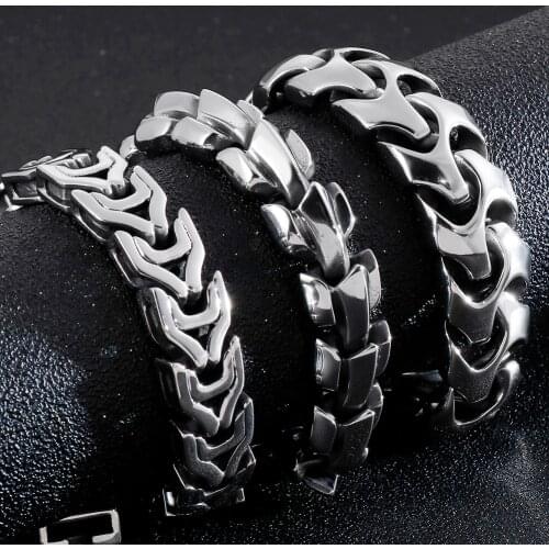 Big Size 20/22/24CM Long Heavy Stainless Steel Bracelet Male Mens Chain Bracelets Metal Bangles For Men Massive Hand Jewelry New