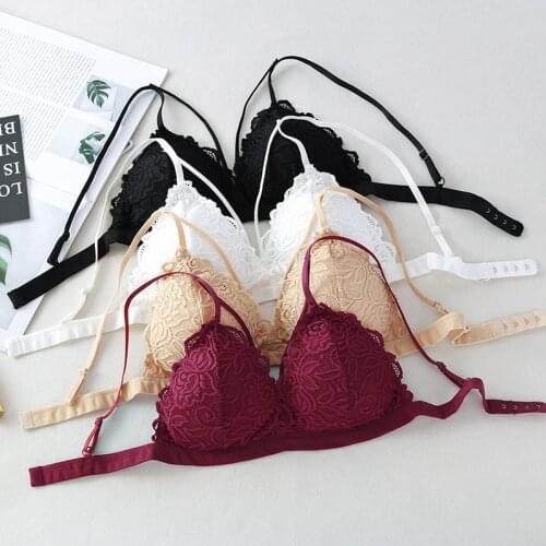 Sexy Seamless Deep V Lace Bras For Women Wireless Push Up Bra Thin Comfort Underwear Lingerie French Style Bralette