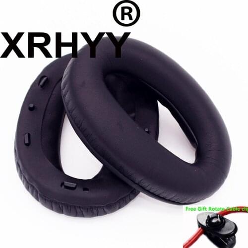 XRHYY Black Replacement Ear Pad Earpads Cushion Cover For SONY WH1000XM2, MDR-1000X Headphones With Free Rotate Cable Clip