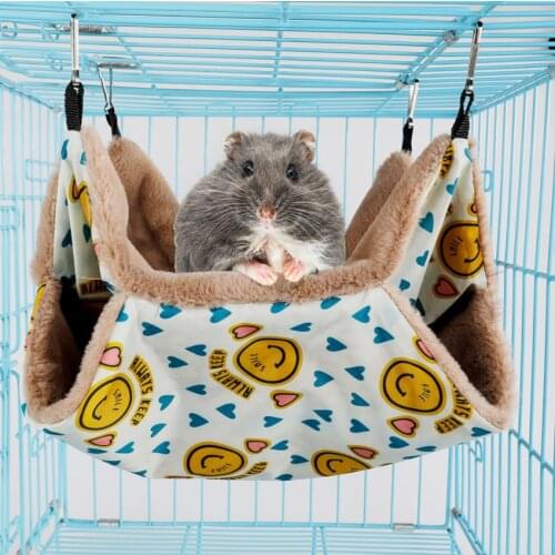 Hamster Hammock Squirrel Rat White Squirrel Parrot Rodent Winter Warm Double Nest Small Pet Sleeping Bag Hanging Accessories