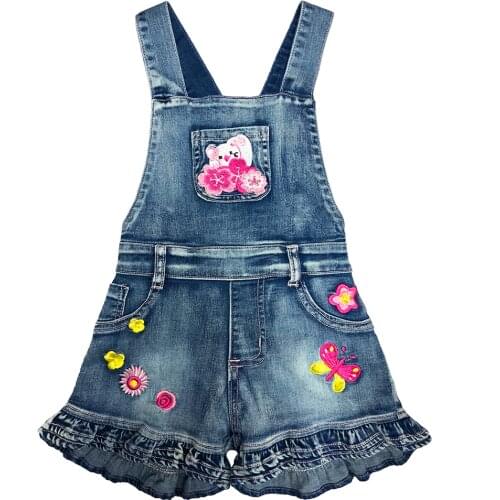 1-5Years Little Girls Children Kids Baby Girls Rompers Jumpsuit Denim Strap Skirt