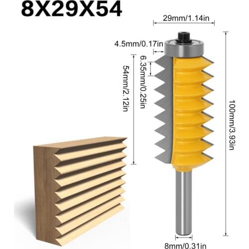 8mm Shank Finger Joint Glue Milling Cutter Finger Joint Router Bit Woodworking Reversible Glue Joint Cutter Cone Tenon Cutter