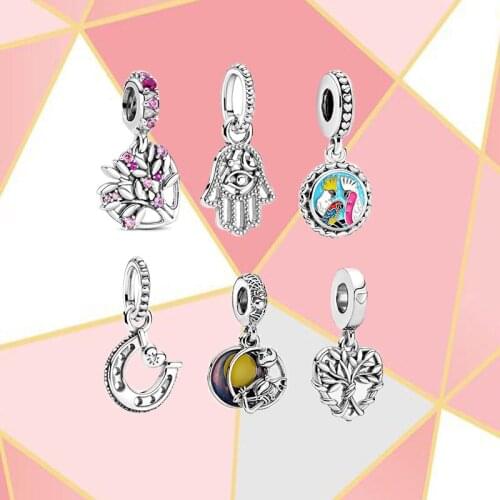 2021 High Quality Brand New S925 Sterling Silver Australian Bird Pendant Lucky Horseshoe Pendant Halloween Charm DIY Fashion