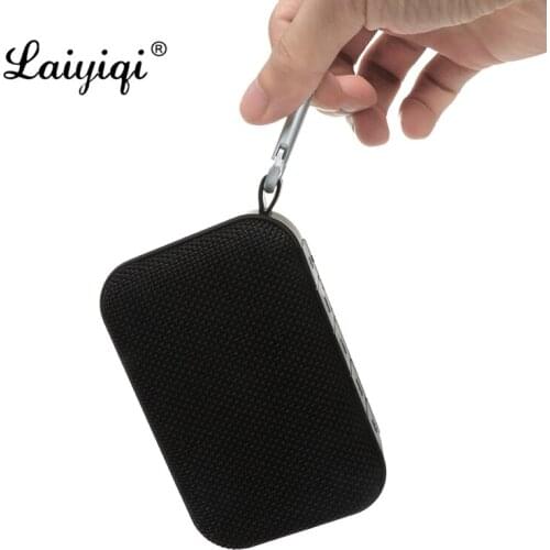 Laiyiqi Fabric art square speaker bluetooth portable metal hook woofer Radio FM Tourism cycle Amplifier MP3 caixa som portatil