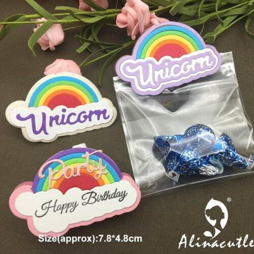 METAL CUTTING DIES Alinacraft unicorn rainbow bag topper Scrapbooking papercraft card album punch stencil art cutter die cut