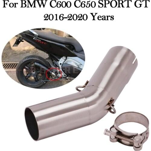 Slip On Motorcycle Modified Escape Scooter Motor Muffler For BMW C600 C650 SPORT GT 2016-2020 Years Connecting Middle Link Pipe