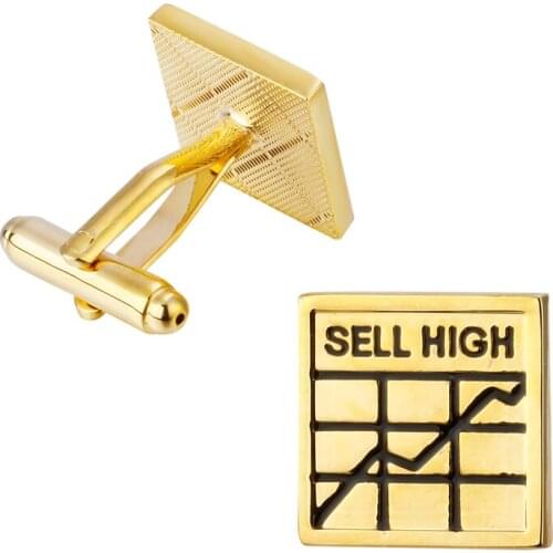Fashion brand gold Cufflinks stock chart man Jewelry Wedding Dress Shirt Cufflinks