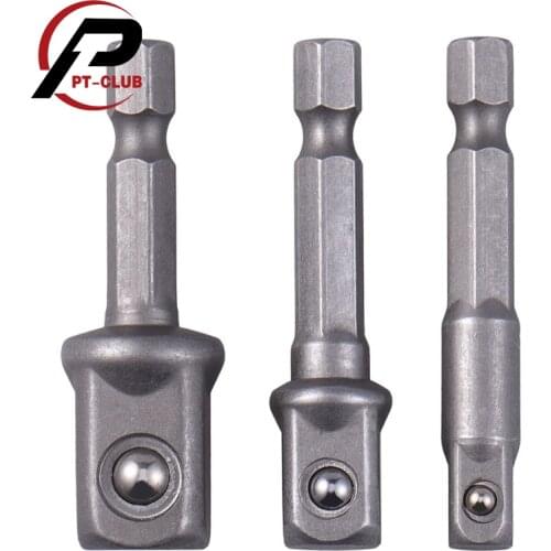 3Pcs Impact Grade Socket Adapter Set Extension Bit 1/4" 3/8" 1/2" Drive Adapt To Power Drill To High Torque Impact Wrench