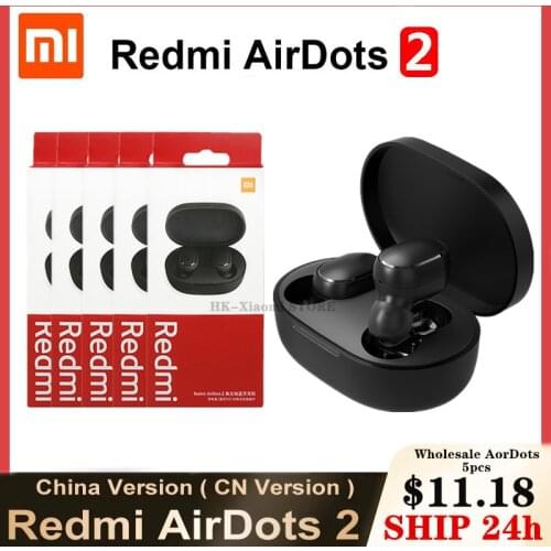 5pcs Xiaomi Redmi AirDots 2 Wireless Bluetooth 5.0 redmi airdots2 Mi Ture Wireless Earbuds In-Ear Stereo Bass Redmi Airdots S