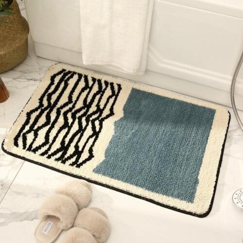 New Simple Rugs Abstract Pattern Soft Thicken Water-absorption Non-slip Bathroom Entrance Door Wear-resisting Household Carpets