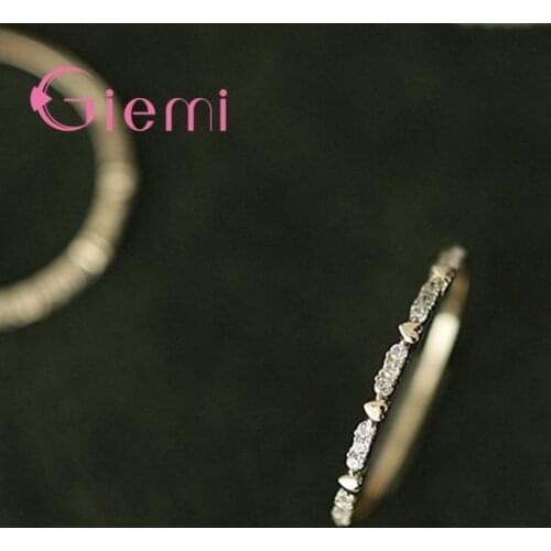 New Minimalist Rhinestone Rings for Women Wedding Brilliant Cubic Zircon Female Finger Ring Engagement Jewelry Supplies