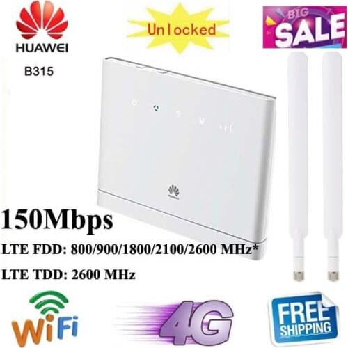 Original unlocked CAT4 150Mbps Huawei B315 4G LTE CPE Wireless Router wifi device up to 32 users PK B593S-22
