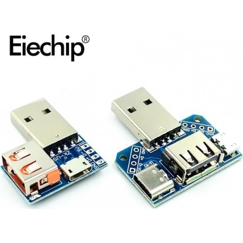 USB adapter board Male to Female to Micro, USB to Header/Type-C 4P 2.54mm Power Supply Converter Module