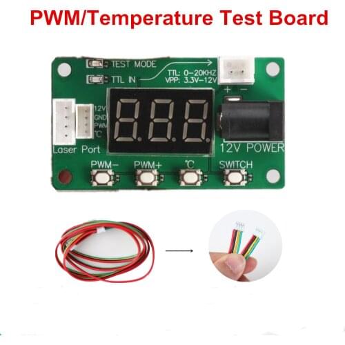 NEJE Temperature Test Board TTL PWM Tester for Laser Head/Module NEJE Accessories 12v GND,PWM/TTL,Temperature