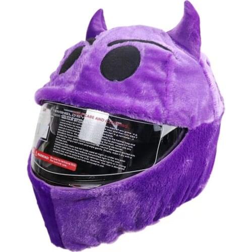 Unisex Cartoons Plush Helmet Cover Motorcycle Helmet Accessories Motocross Full Face Off Road Helmet Decoration Cosplay Styling