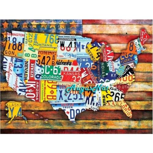 Full square diamond painting american map wall art scenery diamond dotz diamont drawing sticker mosaic picture home decoration
