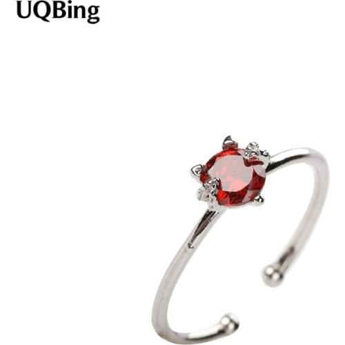 Luxury 925 Sterling Silver Crystal Rings Retro Ring 100% 925 Sterling Silver Ring Women Jewelry 2019