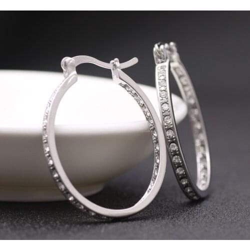 2019 Luxury Gold Hoop Earrings for Women Wedding Fashion Brincos Jewelry Engagement Statement Circle Earings Accessories Gifts