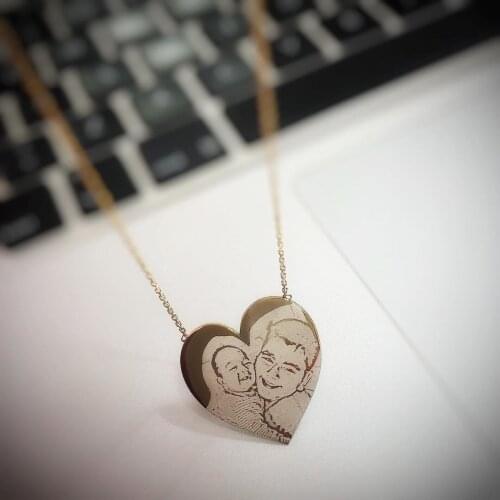 SPECIAL DAY GIFT FOR PERSONAL PHOTO PRINTED SILVER NECKLACE